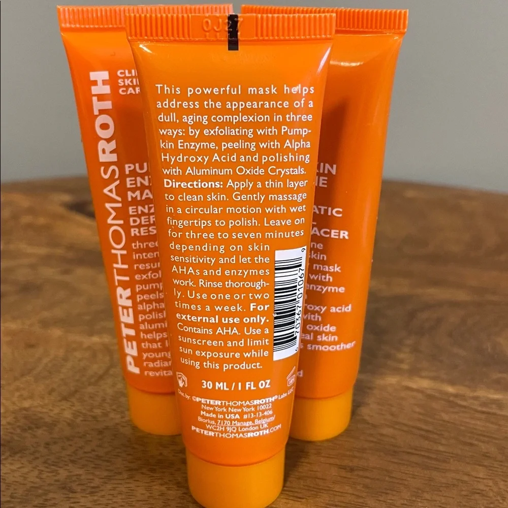 3 Peter‎ Thomas Roth Pumpkin Enzyme Mask Sample Travel Size 1 oz / 30 ml Sealed